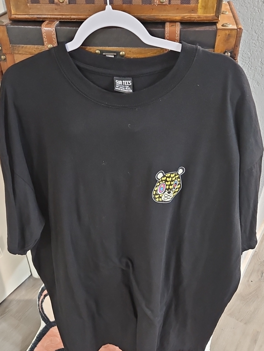 Black Graphic Bear Patch Tee